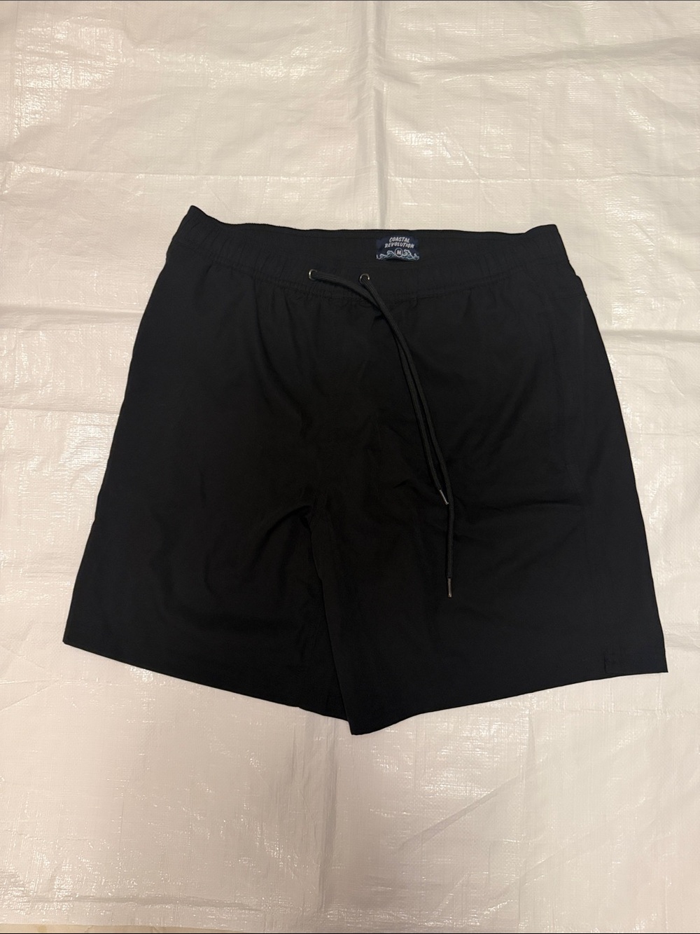 Revolution Men's Black Swim Trunks with Drawstring Waist